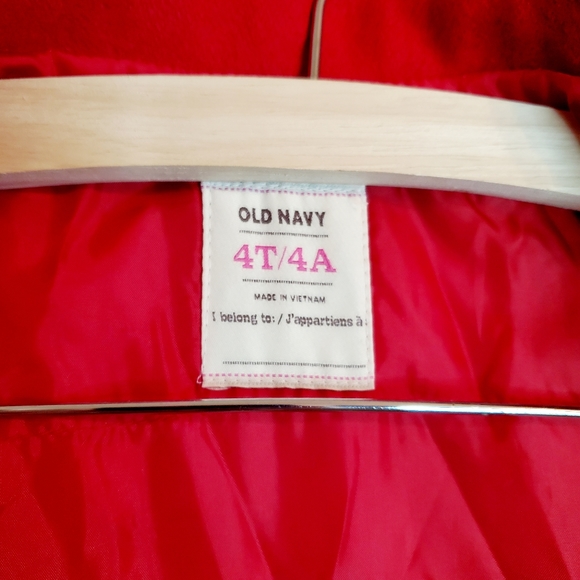 NWOT Old Navy Toddler Button-Up Peacoat In Red 4T - Picture 9 of 13